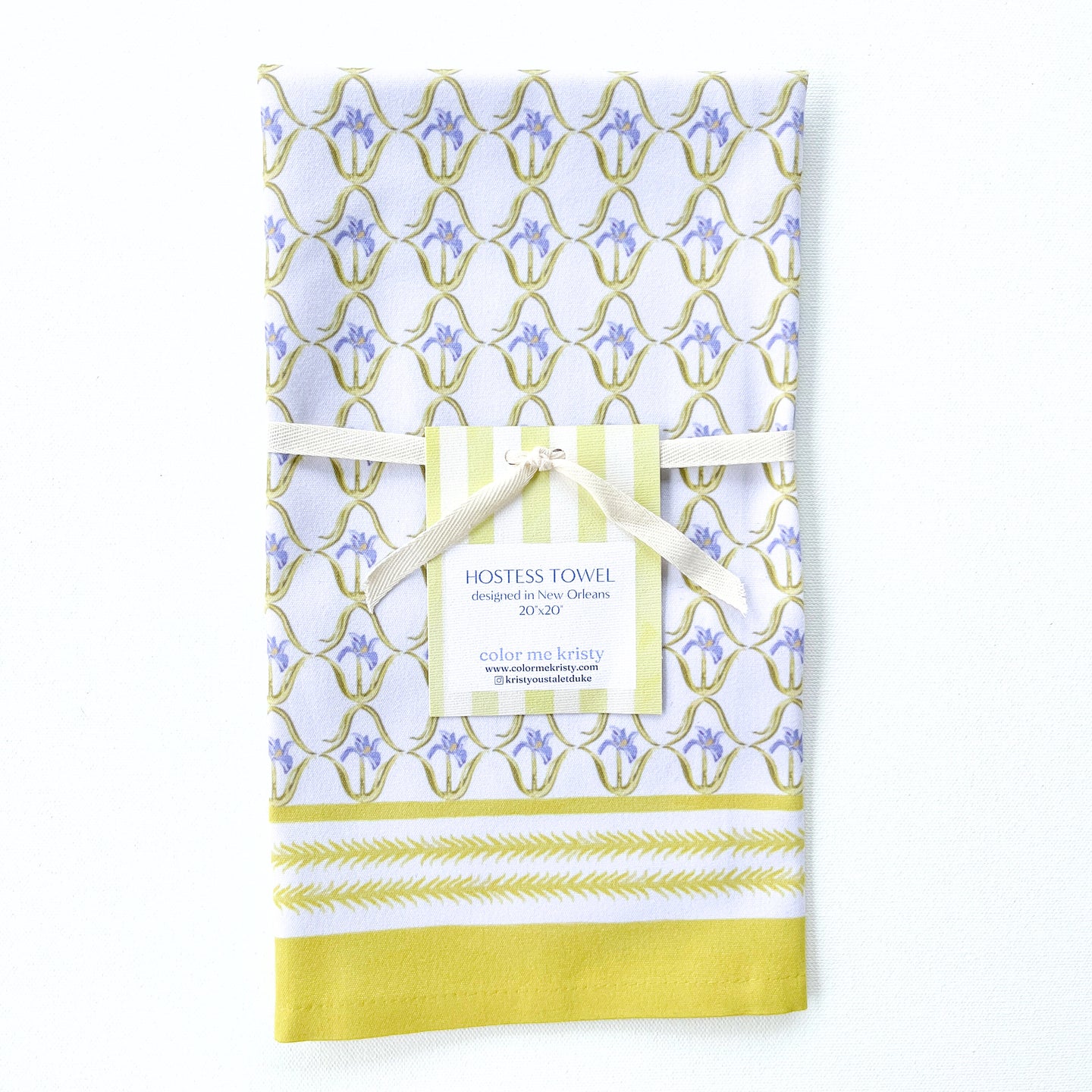 Iris in Lilac Hostess Towel